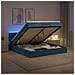 Letto Ottomano con Materasso e LED Blu scuro 160 x 200 cm - Foto miniatura 2