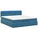 Letto Ottomano con Materasso e LED Blu scuro 160 x 200 cm - Foto miniatura 9