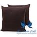 Coppia Cuscini Arredo Imbottiti Tessuto Ottoman In Tinta Unita Colore Marrone 26 50x50 Marrone 26 - Foto miniatura 1