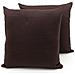 Coppia Cuscini Arredo Imbottiti Tessuto Ottoman In Tinta Unita Colore Marrone 26 50x50 Marrone 26 - Foto miniatura 3