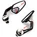 Specchietti 22mm Manubrio Moto Retrovisori Metallo Universali Ovali Argento - Foto miniatura 3