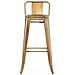 Set 2 Sgabelli Bar in Metallo Mason I Coppia Sgabelli Alti Bancone I Sgabelli Industrial H 77cm I Sgabello Pub Cucina con Schienale E Poggiapiedi Oro - Foto miniatura 1