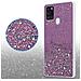 Custodia Compatibile Con Samsung Galaxy A21s In Viola Con Glitter - Coperchio Protettivo In Silicone Tpu Flessibile Con Glitter Scintillanti - Foto miniatura 5