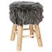 Taboret Per Sedute, Sgabello Piccolo Con Pelliccia Di Buon Gusto, Poggiapiedi Piccolo Di Uso Universale. - Foto miniatura 1