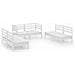 Set Divani Da Giardino 6 Pz Bianco In Legno Massello Di Pino - Foto miniatura 2