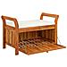 Panca Portaoggetti Giardino Cuscino 91 Cm Legno Massello Acacia - Foto miniatura 8