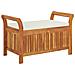 Panca Portaoggetti Giardino Cuscino 91 Cm Legno Massello Acacia - Foto miniatura 1