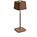 Lampada da Tavolo Ofelia Pro Dimmerabile in Alluminio Base di Ricarica a Contatto Protezione IP65 per Uso Interno /Esterno Colore Corten - Foto miniatura 1