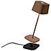 Lampada da Tavolo Ofelia Pro Dimmerabile in Alluminio Base di Ricarica a Contatto Protezione IP65 per Uso Interno /Esterno Colore Corten - Foto miniatura 2