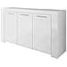 Credenza Bellevue, Madia Moderna A 3 Ante, Buffet Da Soggiorno, Mobile Porta Tv, Madia Per Salotto, 144x42h80 Cm, Bianco - Foto miniatura 2