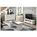 Credenza Bellevue, Madia Moderna A 3 Ante, Buffet Da Soggiorno, Mobile Porta Tv, Madia Per Salotto, 144x42h80 Cm, Bianco - Foto miniatura 4