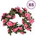 Ghirlande Fiori Artificiali Natale 6 Pz Rosa Rossa 240 Cm - Foto miniatura 1
