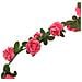 Ghirlande Fiori Artificiali Natale 6 Pz Rosa Rossa 240 Cm - Foto miniatura 6
