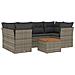 Set Divani da Giardino 7 pz con Cuscini Grigio in Polyrattan - Foto miniatura 1