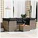 Set Divani da Giardino 7 pz con Cuscini Grigio in Polyrattan - Foto miniatura 3