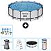 Piscina Fuori Terra - In Giro - 427x122 Cm - Grigio - Include Accessori Coordinati Cb29 - Foto miniatura 1