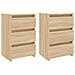 Lusso Casadino -  Comodini 2 Pz Rovere Sonoma 40x35x62,5 Cm In Legno Multistrato - Foto miniatura 1