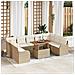 Set Divani Giardino 10 Pezzi con Cuscini Beige in Rattan Polietilene Acacia, Divano Giardino 2 Posti con Cuscini Beige in Rattan Polietilene - Foto miniatura 2