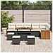 Set Divano da Giardino 10 Pezzi con Cuscini Nero in Rattan Sintetico,  Divano da Giardino 2 Posti con Cuscini Nero in Rattan Sintetico,  Set da Pranzo da Giardino 4 Pezzi con Cuscini Nero in Rattan Sintetico - Foto miniatura 3