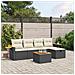 Set Divano da Giardino 6 pz con Cuscini Nero in Polyrattan - Foto miniatura 2