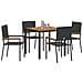 Set da Pranzo per Giardino 5 pcs Nero e Marrone 90 x 90 x 75 cm - Foto miniatura 3