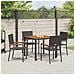 Set da Pranzo per Giardino 5 pcs Nero e Marrone 90 x 90 x 75 cm - Foto miniatura 4