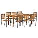 Set da Pranzo per Giardino 9 pcs Grigio Poly Rattan - Foto miniatura 3