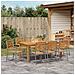 Set da Pranzo per Giardino 9 pcs Grigio Poly Rattan - Foto miniatura 4