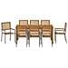 Set da Pranzo per Giardino 9 pcs Grigio Poly Rattan - Foto miniatura 7