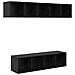 Set mobile TV 4 pz Rovere Nero Legno ingegnerizzato - Foto miniatura 1