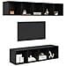 Set mobile TV 4 pz Rovere Nero Legno ingegnerizzato - Foto miniatura 3