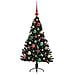 Albero di Natale artificiale con luci integrate Nero 120 cm PVC - Foto miniatura 3