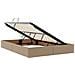 Letto con contenitore e LED Cappuccino 140 x 190 cm - Foto miniatura 7