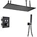 Set miscelatore doccia, Blackswan, tipo M157, modello nero opaco, 2 vie, termostato e montaggio a soffitto, misura 80 cm - Foto miniatura 1