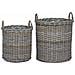 Cestino per piante con archiviazione 2 pcs Grigio Rattan Lacak - Foto miniatura 1