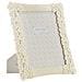Cornice Portafoto Cempak In Resina Crema Con Fiori E Rigature 20x25 - Foto miniatura 1