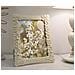Cornice Portafoto Cempak In Resina Crema Con Fiori E Rigature 20x25 - Foto miniatura 5