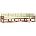 Set di divani da esterno con cuscino 5 pcs Naturale e Crema - Foto miniatura 1