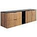 Mobile sottolavabo da 160 cm, Rovere scanalato, con piano e ripiano, FLOW - Foto miniatura 2