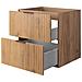 Mobile sottolavabo da 160 cm, Rovere scanalato, con piano e ripiano, FLOW - Foto miniatura 4
