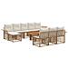 Set Divano da Giardino 11 pz Naturale e Bianco Crema polyrattan - Foto miniatura 1