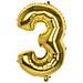 St. Folie Ballon Nummer '3' Goud (86 Cm)  - Foto miniatura 1
