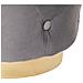 Pouf In Velluto Grigio 40x41 Cm Carrollton - Foto miniatura 9