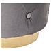 Pouf In Velluto Grigio 40x41 Cm Carrollton - Foto miniatura 3