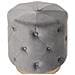 Pouf In Velluto Grigio 40x41 Cm Carrollton - Foto miniatura 4