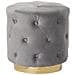Pouf In Velluto Grigio 40x41 Cm Carrollton - Foto miniatura 1
