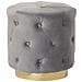 Pouf In Velluto Grigio 40x41 Cm Carrollton - Foto miniatura 12