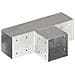 Connettori Per Pali A Forma Di T 4 Pz Metallo Zincato 91x91 Mm - Foto miniatura 4