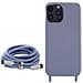 Cover Semirigida Per Iphone 14 Pro Max Cordino Nylon 80 Cm Viola Chiaro - Foto miniatura 2