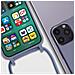 Cover Semirigida Per Iphone 14 Pro Max Cordino Nylon 80 Cm Viola Chiaro - Foto miniatura 4